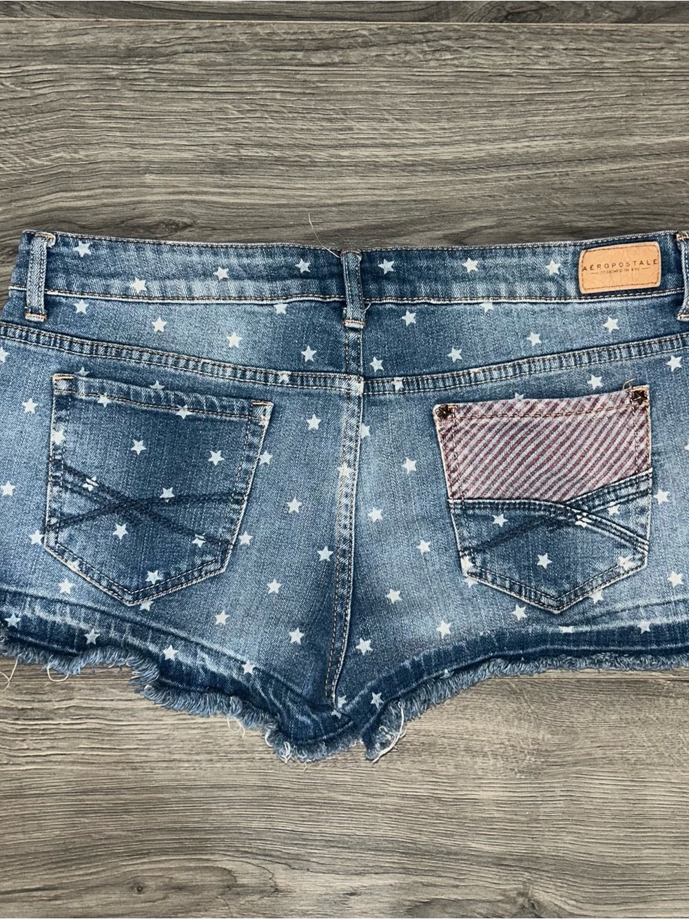 Denim Star-Print Women’s Shorts - Blue - Picture 5 of 7